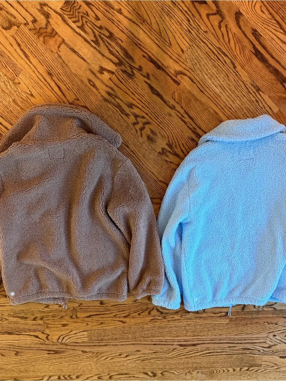 Athleta Girls Sherpa Zip Jacket in Light Blue and Brown